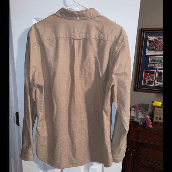 H&M L.O.G.G. Tan 100% cotton button down shirt - Picture 2 of 4
